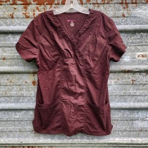 Hershey Brown Los Angeles Rose Scrub Top